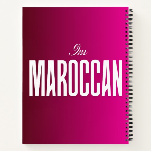 carnet "Je suis marocain" - Fière étudiante maroca (Dos)
