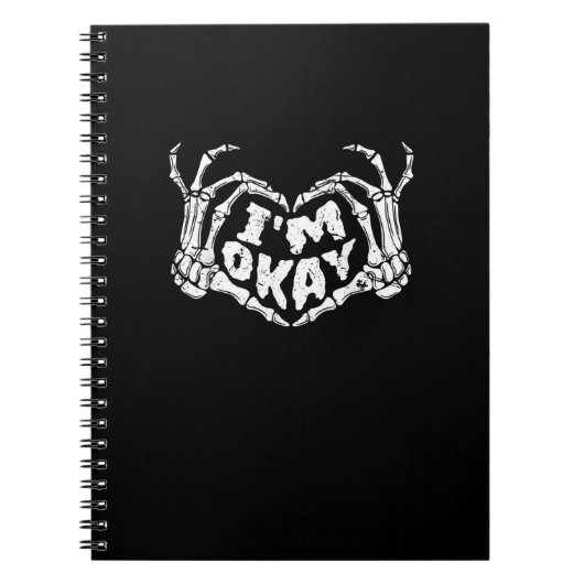 Carnet Je suis OK Drôle Costume Halloween Skeleton Mains  (Devant)