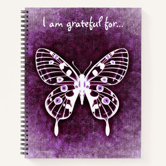Carnet Je suis reconnaissant pour le Papillon pourpre gra (Devant)