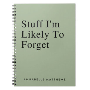 Carnet Je suis susceptible d'oublier la liste des choses