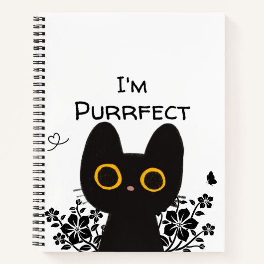 Carnet Je suis un chat noir mignon parfait (Devant)