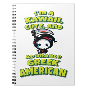 Carnet Je suis un Grec Américain Kawaii, mignon, et adora