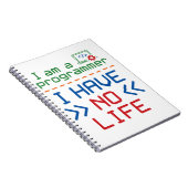 Carnet Je suis un programmeur Je n'ai pas de vie (Côté Droit)