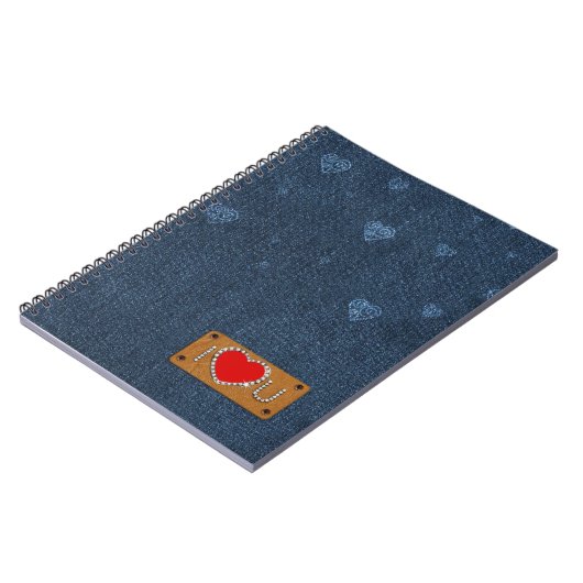 Carnet Je T'Aime. Cadeau Motif Blue Denim (Côté gauche)