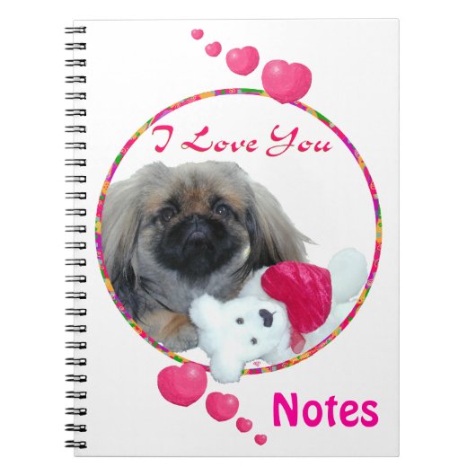 Carnet Je t'aime chiot Pékinois (Devant)