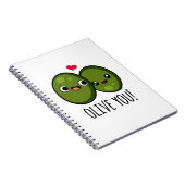 Carnet Je t'aime drôle de jeu de mots d'amour d'olive (Côté Droit)