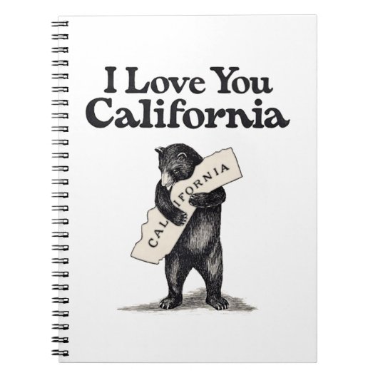 Carnet Je t'aime étreinte d'ours de la Californie (Devant)