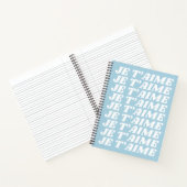 Carnet Je t'aime | Français Je t'aime | Cute Pastel Blue (Intérieur)