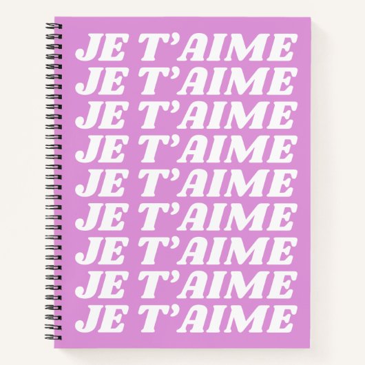 Carnet Je t'aime | Français Je t'aime | Rose violet migno (Devant)