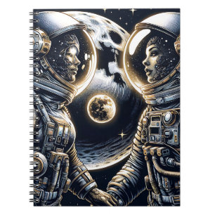 Carnet Je t'aime jusqu'à la Lune et retour Astronautes