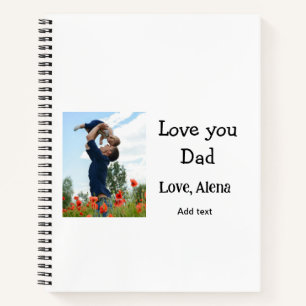 Carnet Je t'aime papa fête des pères élégant ajouter du t