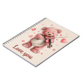 Carnet Je t'aime Teddy au violon (Côté gauche)