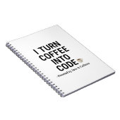 Carnet Je Transforme Le Café En Code - Drôle Citation De  (Côté Droit)