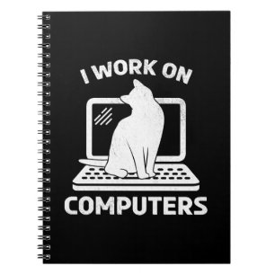 Carnet Je Travaille Sur Ordinateurs Amateur De Chats Drôl