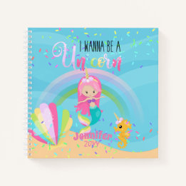 Carnet Je Veux Être Une Sirène Unicorne Princess Pink Gol