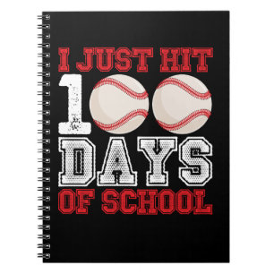 Carnet Je viens de frapper 100 jours de baseball à l'écol