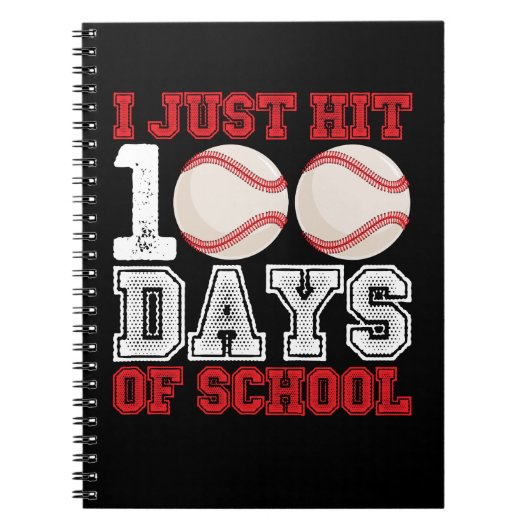 Carnet Je viens de frapper 100 jours de baseball à l'écol (Devant)