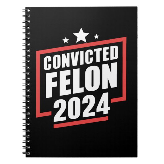 Carnet Je vote Condamné Felon 2024 Trump (Devant)