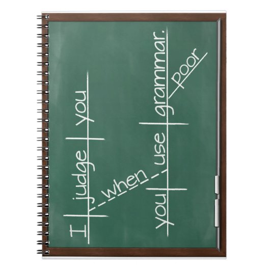 Carnet Je vous juge quand vous employez la grammaire (Devant)