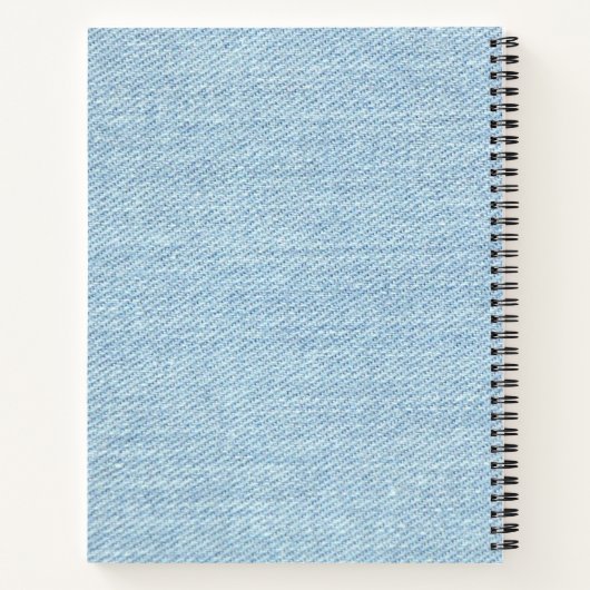 Carnet Jeans bleu moderne Texture Patch en cuir (Dos)