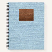 Carnet Jeans bleu moderne Texture Patch en cuir (Devant)