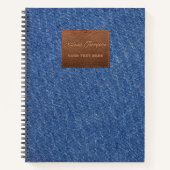 Carnet Jeans de denim bleu foncé moderne texture Patch en (Devant)