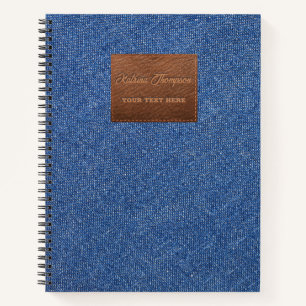 Carnet Jeans de denim bleu foncé moderne texture Patch en