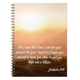 Carnet Jeremiah 29:11 Car je connais les Plans Sunrise
