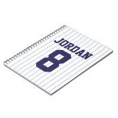 Carnet Jersey de baseball avec nom et numéro personnalisé (Côté gauche)
