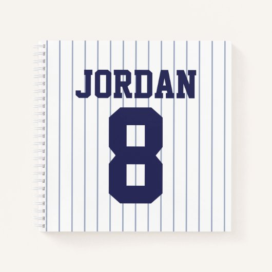 Carnet Jersey de baseball avec nom et numéro personnalisé (Devant)