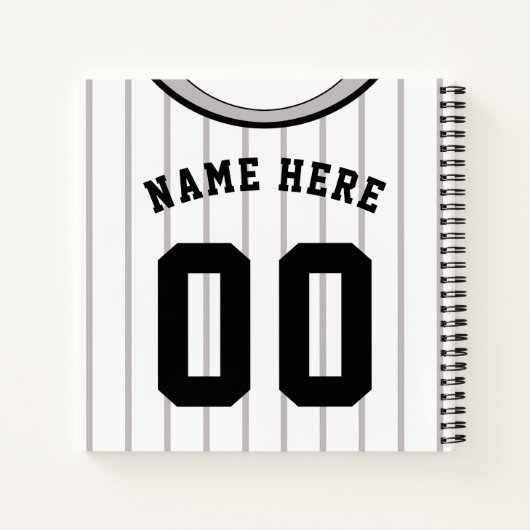 Carnet Jersey de baseball de softball à rayures personnal (Dos)