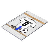 Carnet Jersey de football noir blanc personnalisé (Côté gauche)