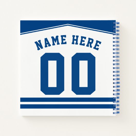 Carnet Jersey de hockey sur glace personnalisable (Dos)