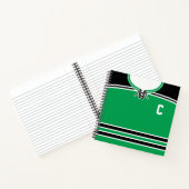 Carnet Jersey de hockey vert et noir Nom et numéro (Intérieur)