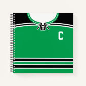Carnet Jersey de hockey vert et noir Nom et numéro (Devant)