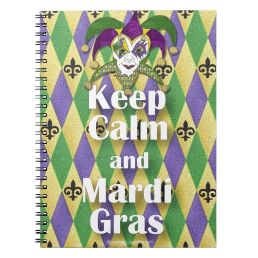 Carnet Jester Mask Keep Calm and Mardi Gras (Devant)