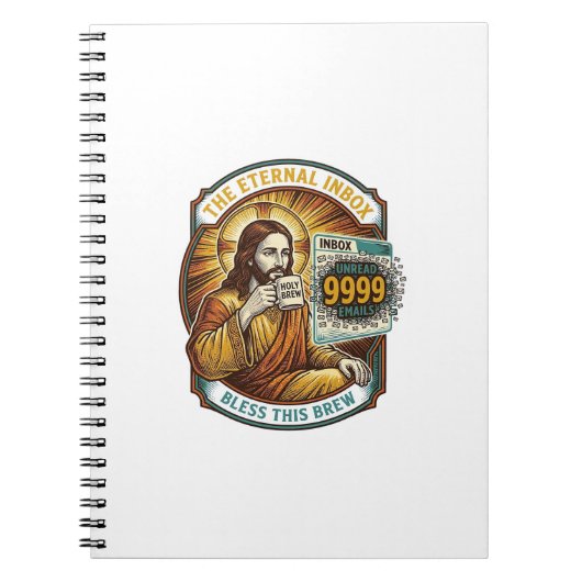 Carnet Jésus 9999 Emails Non Lus Boîte de Réception Zéro (Devant)