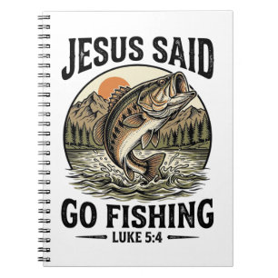Carnet Jésus a dit allez pêcher Vintage Bass Chrétien
