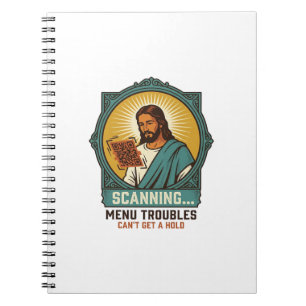 Carnet Jésus Code QR flou ne scannera pas Menu Humour Tec