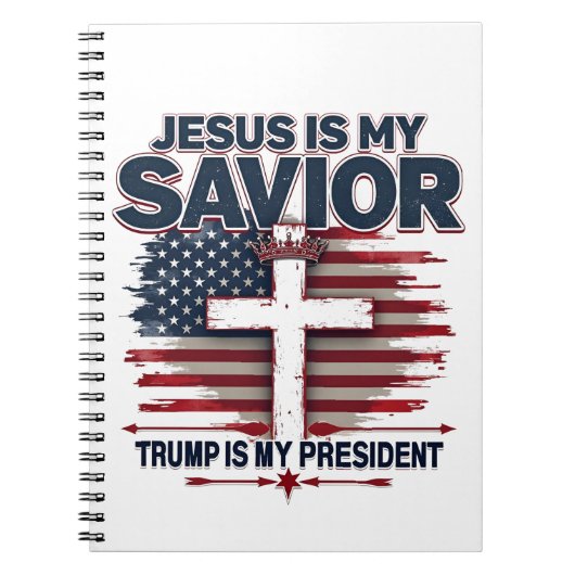Carnet Jésus est mon sauveur Trump est mon président drôl (Devant)