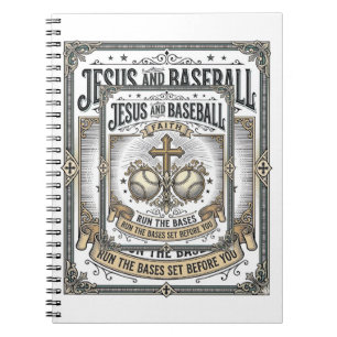 Carnet Jésus et baseball Christianisme vintage 