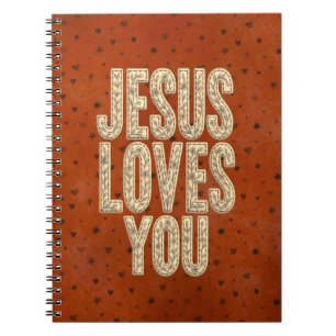 Carnet Jésus vous aime Encouragement chrétien rustique