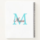 Carnet jeté simple minimal ajouter nom monogramme rose ro (Dos)