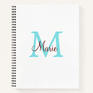 Carnet jeté simple minimal ajouter nom monogramme rose ro