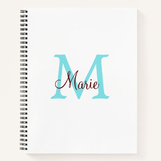 Carnet jeté simple minimal ajouter nom monogramme rose ro (Devant)