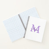 Carnet jeté simple minimal ajouter nom monogramme rose ro (Intérieur)