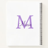 Carnet jeté simple minimal ajouter nom monogramme rose ro (Dos)
