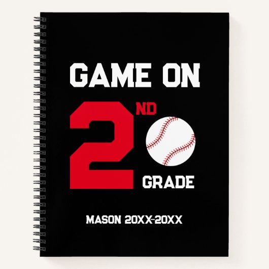 Carnet Jeu de baseball de rentrée scolaire, ajoutez le no (Devant)