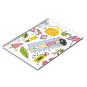 Carnet Jeu de doodle d'été sur blanc arrière - plan vinta (Côté gauche)
