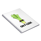 Carnet Jeu de mots drôle avec un poireau veggie à la mode (Côté Droit)